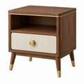 Comodino 50 x 40 x 60 cm in legno marrone e bianco con cassetto - stile moderno