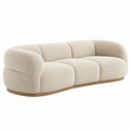 Divano 3 posti 230 x 100 cm in tessuto bouclé beige - stile curvo moderno