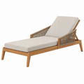Lettino prendisole da esterno 200 x 70 cm in legno beige con schienale reclinabile