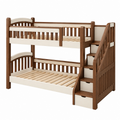 Letto a castello 198 x 101 x 170 cm in legno marrone e bianco con scala contenitore stile classico